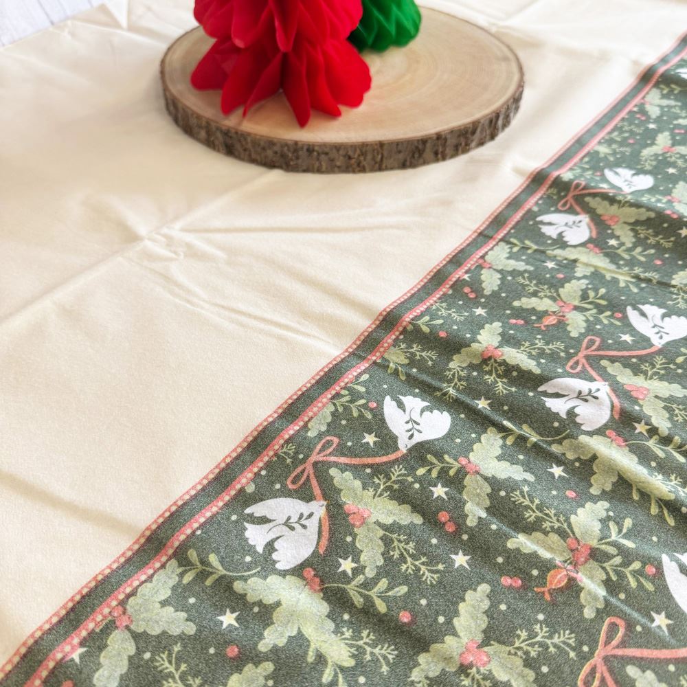 folklore-green-christmas-paper-table-cover-2-3m-x-1-37m|FOLK-TCOVER|Luck and Luck| 1