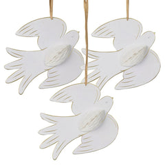 white-dove-honeycomb-paper-hanging-christmas-decorations-3-pack|BC-MIST-DEC-DOVE|Luck and Luck| 1