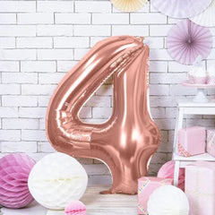 large-foil-rose-gold-number-4-balloon-86cm-birthday-decoration|FB1M-4-019R|Luck and Luck| 1