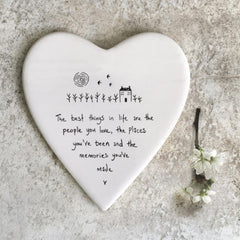 Best Things Are People You Love Porcelain Heart Coaster Presented in Personalised Gift Box