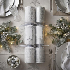 Make Your Own Silver Christmas Crackers DIY Festive Party Tableware Set of 6