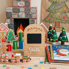 Personalised Christmas Sleeps Until Santa Reusable Chalkboard Countdown Sign for Children