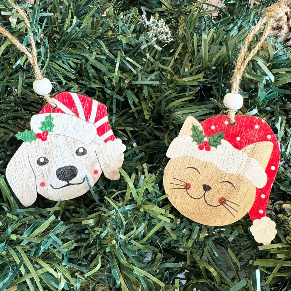 wooden-dog-and-cat-hangers-christmas-tree-decorations-8-pack|HHH748|Luck and Luck| 1