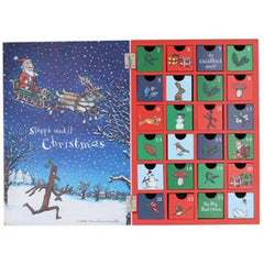 Wood Christmas Advent Calendar Stick Man Santa Mini Drawers Green Red Festive Decor