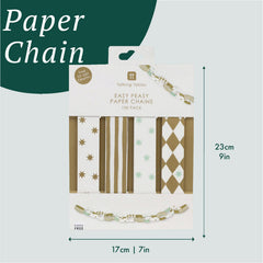 Gilded Gold Christmas Paper Chains Festive Craft Party Decorations Set of 100