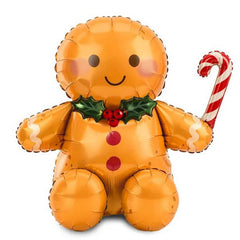 Gingerbread Man Foil Balloon Brown Playful Cheerful Christmas Party Decoration