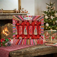Festive Brights Christmas Crackers, Multicoloured Holiday Table Decor, Set of 6