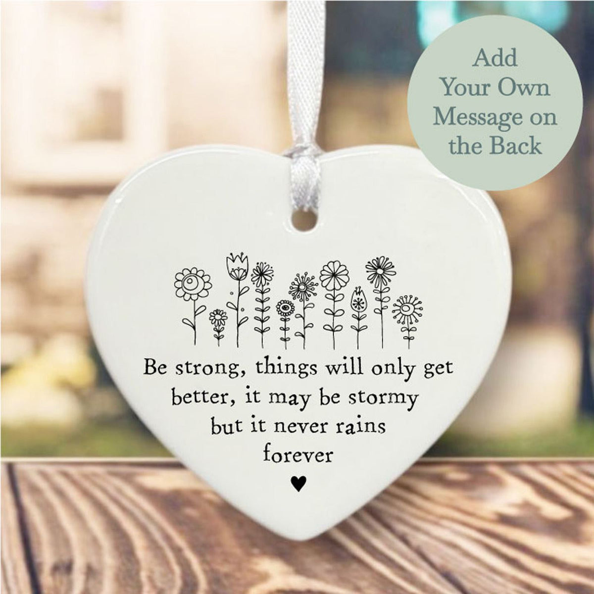 personalised-porcelain-heart-be-strong-gift|UV6989|Luck and Luck| 1