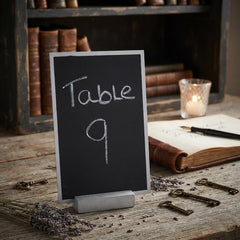 Silver Wooden Table Name/Number Sign