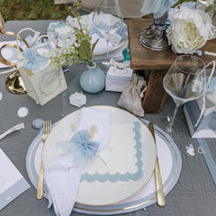 Blue White Gold Little Hearts Paper Napkins – 16 Pack Birthday Party