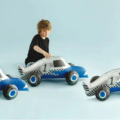Blue White Racing Car Foil Balloon for Playful Birthday Party Decoration and Decor