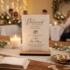 Classic Personalised Polaroid Wedding Guest Book Sign - Opaque Acrylic A5