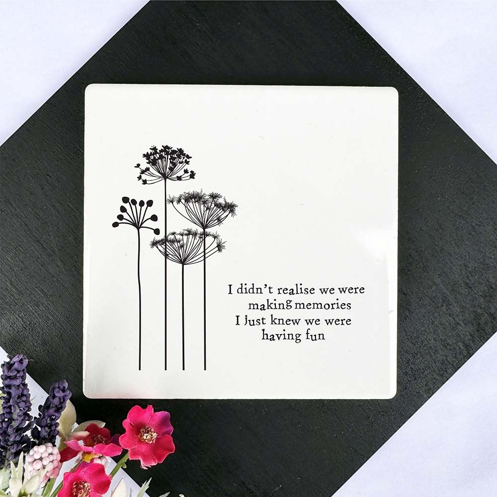 square-white-porcelain-coaster-making-memories-having-fun-gift|UV172|Luck and Luck| 1