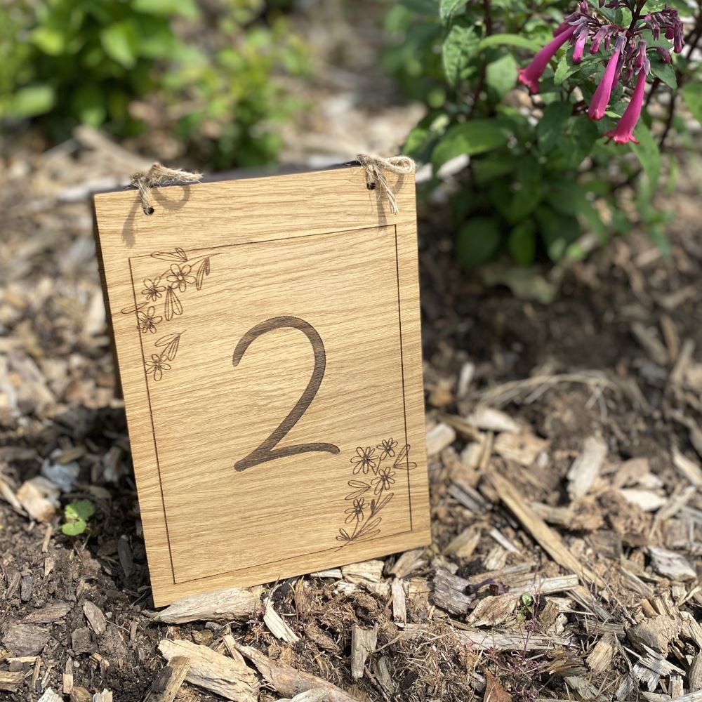 wooden-oak-veneer-table-number-design-1-rustic-wedding|LLWWTABNUMD1|Luck and Luck| 1