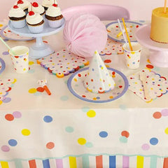 Confetti Design Paper Tablecloth For Colourful Birthday Party Tables And Celebration Decorations (180 x 120 cm)