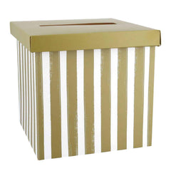 Green & White Paper Birthday Card Box for Collecting Cards and Messages (20 cm)