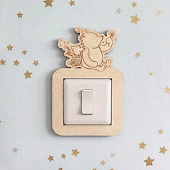 Winnie the Pooh and Piglet Wooden Light Switch Surround Nursery Decor 20 cm
