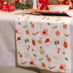 Red Green Christmas Polyester Table Runner Festive Holiday Dining Table Decor 3m