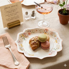 Santex Small Floral Paper Party Plate Disposable Tableware, Pack of 6 - 21cm