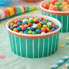 Green Paper Ramekin Party Dishes for Birthdays and Celebrations (Pack of 4, 12.5 cm)