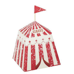 Vintage Circus Tent Treat Boxes – Red & White Paper Party Favours Pack of 8