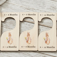 Flopsy Rabbit Wooden Baby Hangers For New Baby Nursery Styling And Keepsakes 9.9 cm