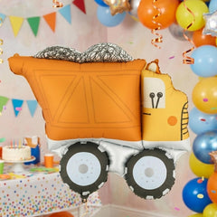 Orange PartyDeco Foil Truck Balloon for Playful Kids Birthday Party Decor (87 x 69 cm)