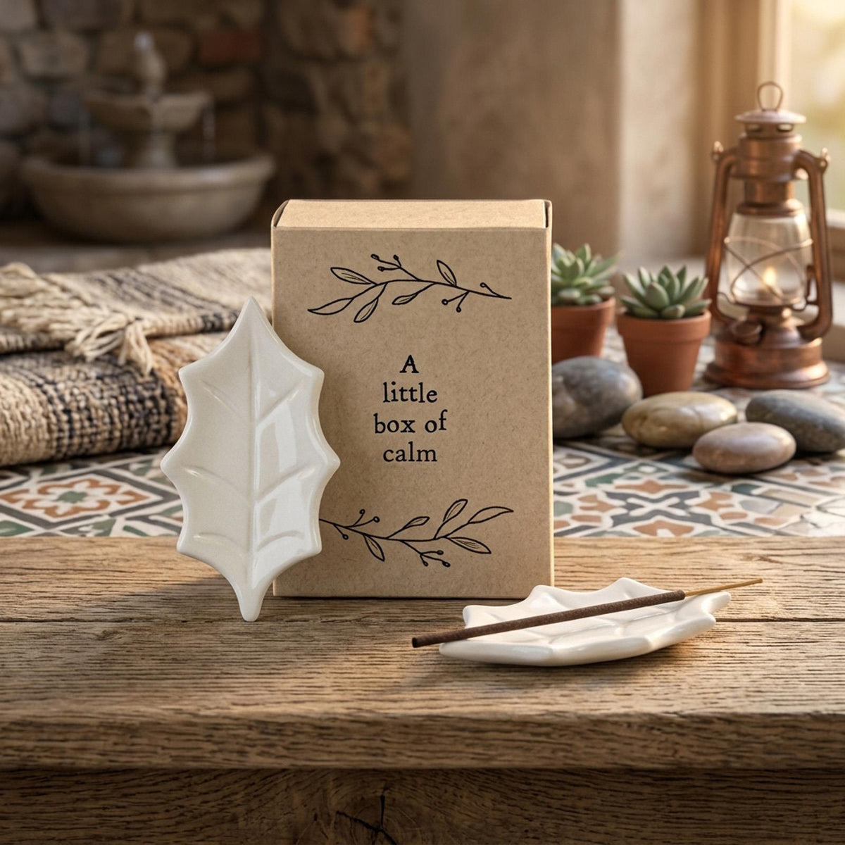 East of India Little Box of Calm Mini Porcelain Matchbox Keepsake Gift