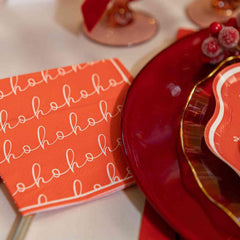 Hohoho Christmas Paper Cocktail Napkins Red Festive Party Tableware Set of 20