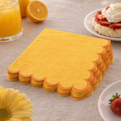 Yellow Striped Paper Plates, Cups and Napkins Tableware Set (Party Pack for 6)