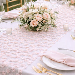 Pink Gold Daisy Table Runner Party Decoration (24 cm x 3 m)