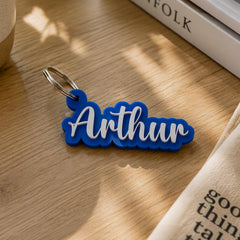 Personalised Name Acrylic Keyring Custom Colour Modern Keepsake Gift Accessory