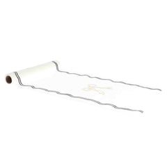 Black White Table Runner with Gold Bow 5m Fabric Birthday Party Decoration