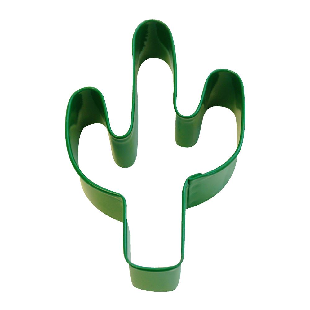 cactus-shaped-cookie-cutter-green-poly-resin-coated-childrens-baking|K1333/G|Luck and Luck| 1