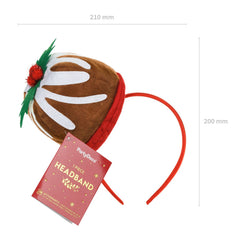 Festive Christmas Pudding Headband in Red and Brown - Perfect for Celebrations