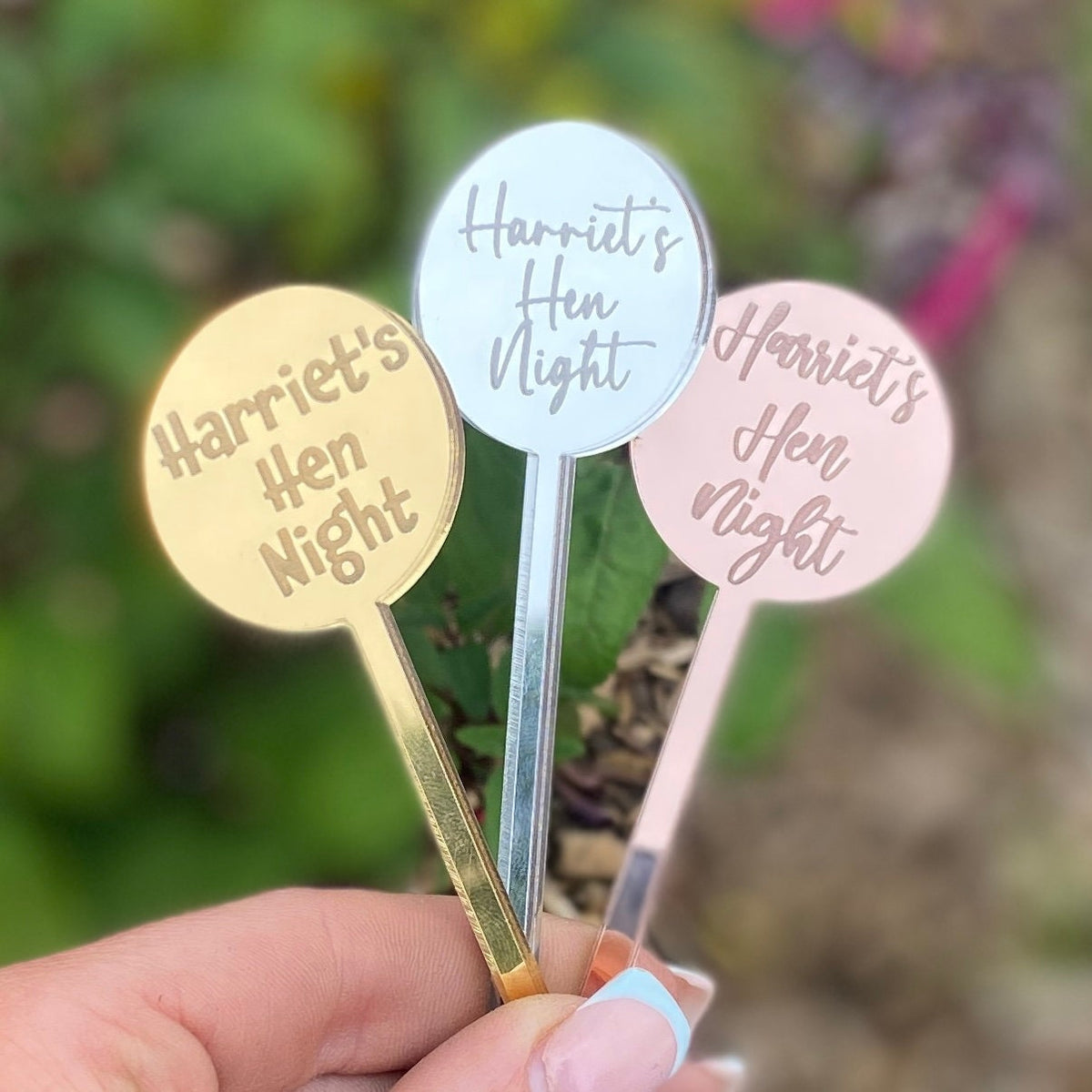 Hen Party Personalised Drinks Stirrers, Mirror Acrylic Cocktail Favors, Hen Do Party Favours, Bridal Shower Accessory