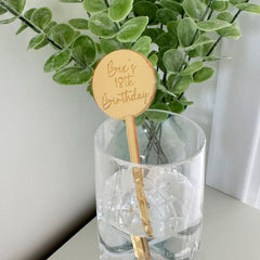 Birthday Personalised Drinks Stirrers, Mirror Acrylic Cocktail Favors, 18th 21st 30th 40th 50th Birthday Party Favours, Home Bar Accessory