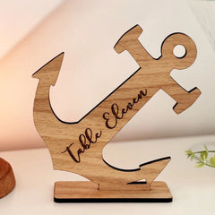 Nautical Anchor Table Number Name, Navy Wedding Centrepiece, Beach Seaside Party Table Number, Nautical Decorations, Wooden Table Names, Font 5