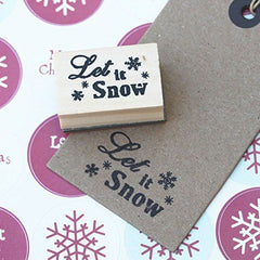 let-it-snow-small-snowflake-design-wooden-rubber-christmas-stamp|7A319|Luck and Luck| 1