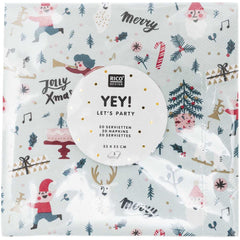scandinavian-green-red-christmas-paper-napkins-x-20-with-xmas-icons|990017391|Luck and Luck| 1