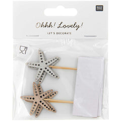 wooden-starfish-party-cake-picks-x-4|70403252|Luck and Luck|2