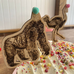 4-animals-in-party-hats-cake-topper-zebra-gorilla-ostrich-and-name|LLWWAPHCTX4D2|Luck and Luck|2