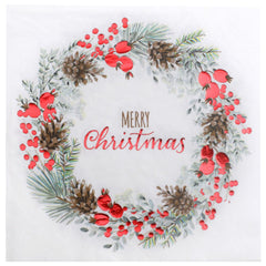 red-foiled-merry-christmas-wreath-paper-party-napkins-x-20|7685|Luck and Luck|2