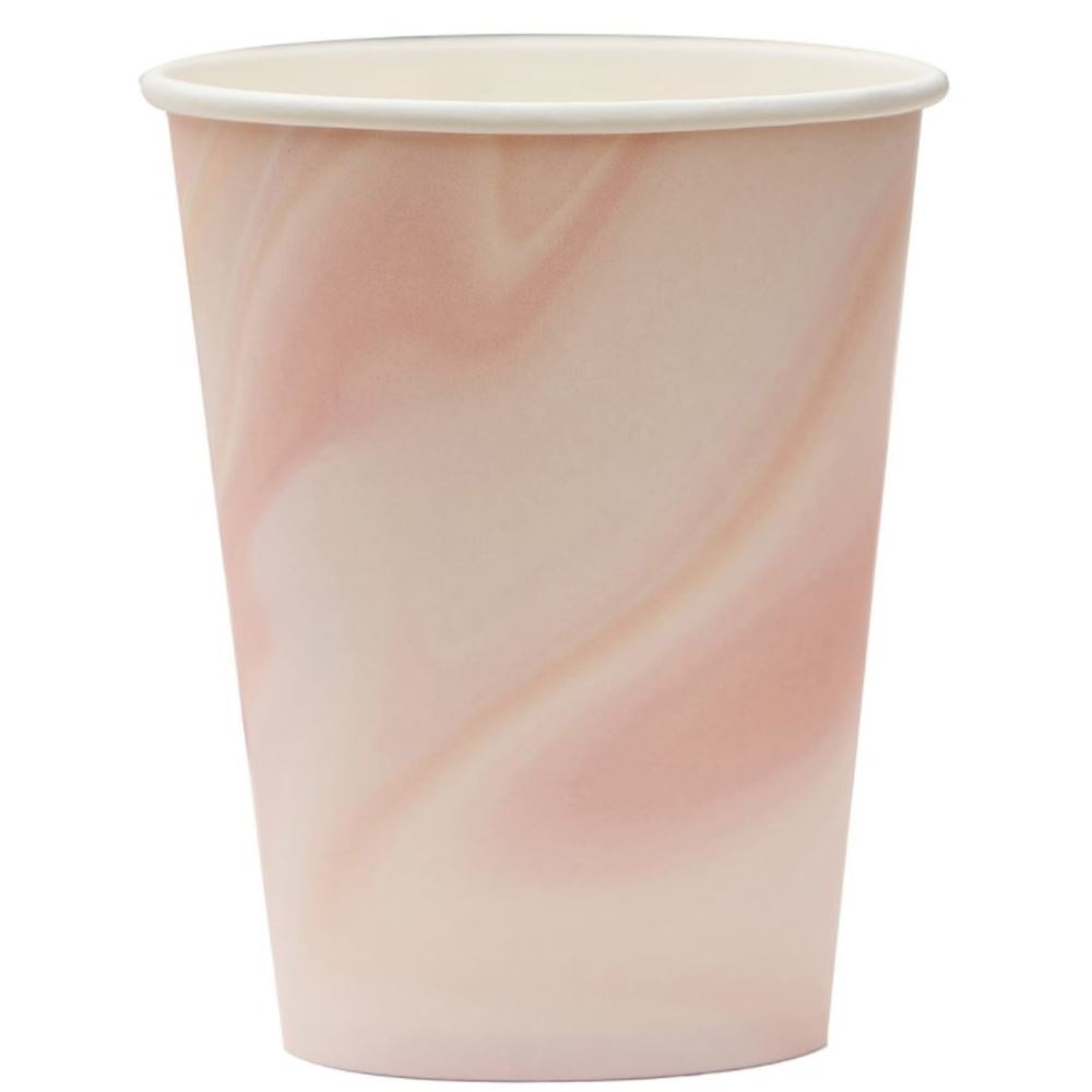pink-marble-print-paper-party-cups-x-8|MIX-621|Luck and Luck| 3
