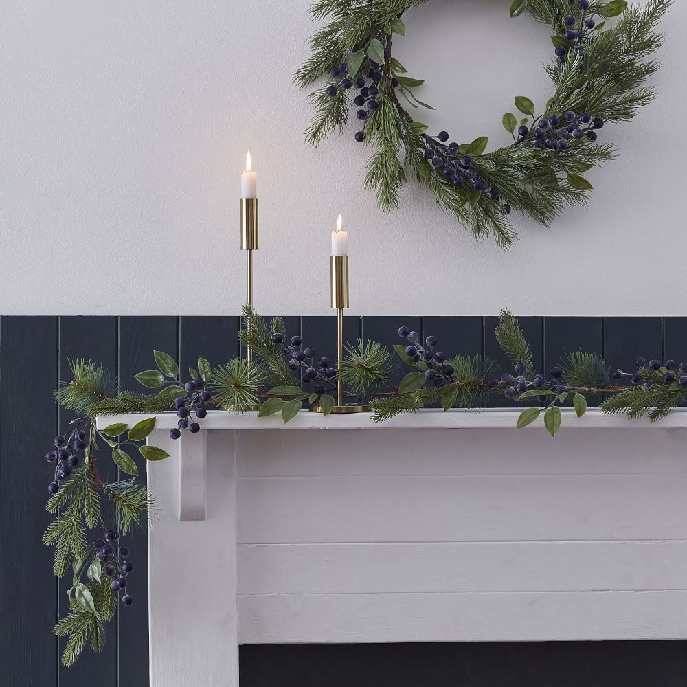 artificial-foliage-garland-with-sloe-berries-1-8m|NAVY-207|Luck and Luck| 1