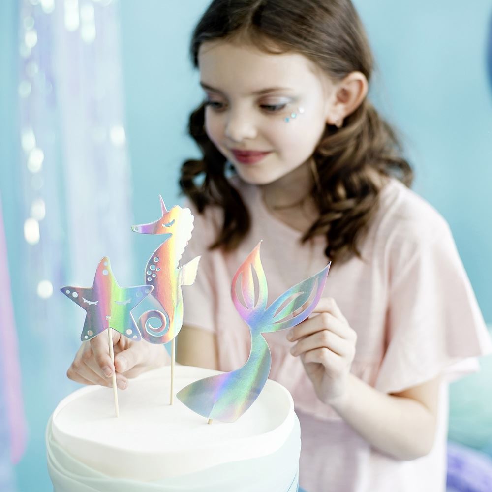 iridescent-mermaid-cake-toppers-x-3-birthday-party|KPT47017|Luck and Luck| 1