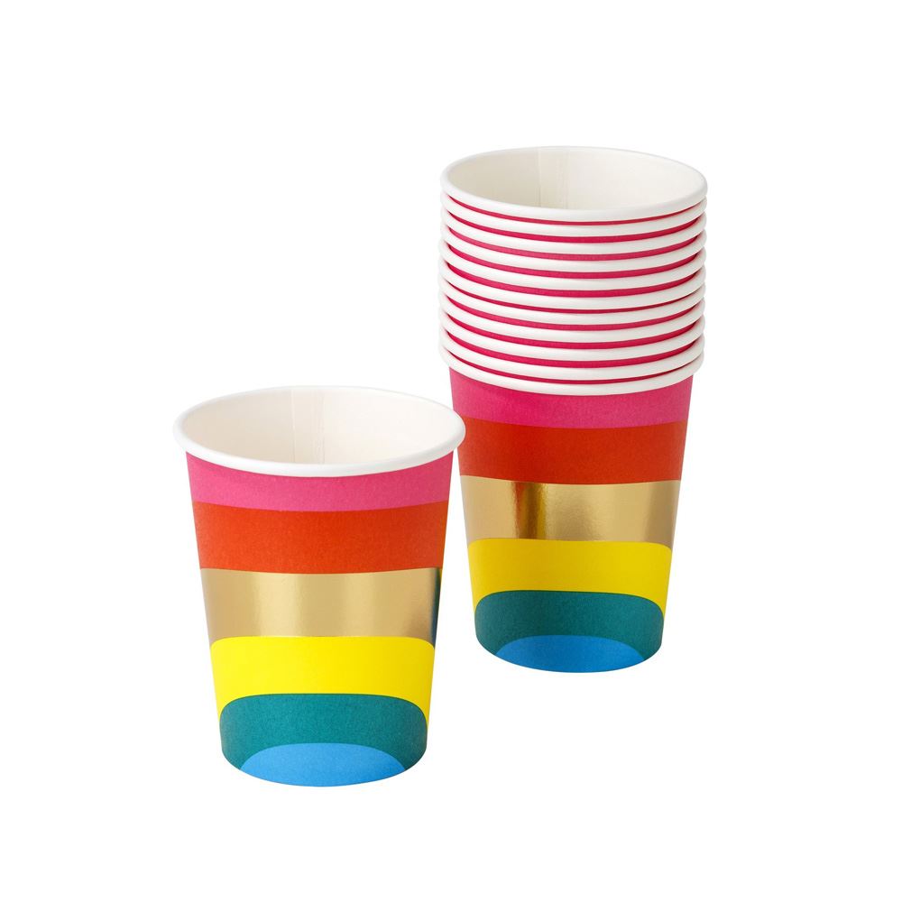 rainbow-paper-party-cups-x-12-partyware|RAIN-CUP|Luck and Luck| 3