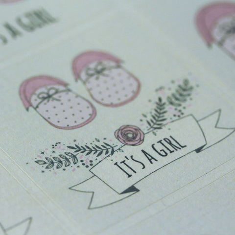 it-s-a-girl-sticker-sheet-35-stickers-single-sheet-new-baby-shower-shoes-roses|LLIAG001|Luck and Luck| 3