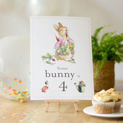 flopsy-rabbit-some-bunny-is-4-card-easel-peter-rabbit-fourth-birthday|STWFLOPSY4A4|Luck and Luck| 1