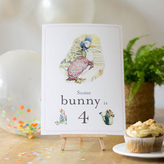 jemima-puddleduck-some-bunny-is-4-card-easel-peter-rabbit-4th-birthday|STWJEMIMA4A4|Luck and Luck| 1